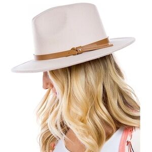 Marcus Adler/ Marcus Adler Women's Faux Leather Knotted Band Wool Blend Felt Hat